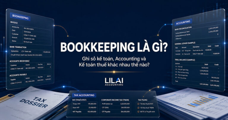 Bookkeeping là gì? Sơ đồ phân biệt ghi sổ kế toán, Accounting và kế toán thuế