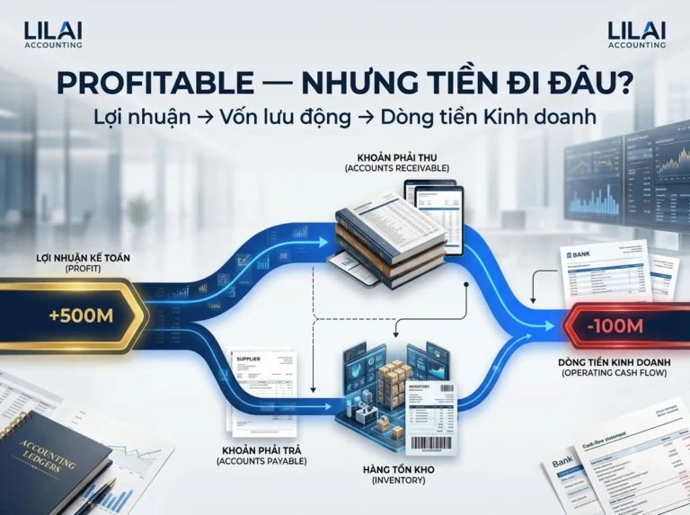 Dòng tiền từ hoạt động kinh doanh âm dù doanh nghiệp có lợi nhuận